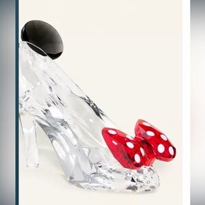 Swarovski Disney Minnie Ornament Crystal Glass Slipper with Red Bow 2025